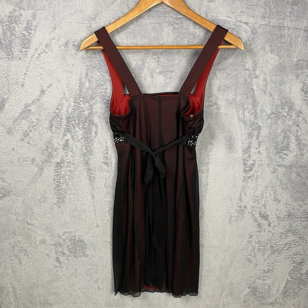 City Triangles Vintage Y2K Dress Whimsigoth Black Red Sheer Babydoll Flowy M - Picture 5 of 10